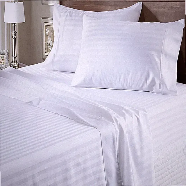 Bedding Collection 1000 TC OR 1200 TC Egyptian Cotton White Stripes Select Item