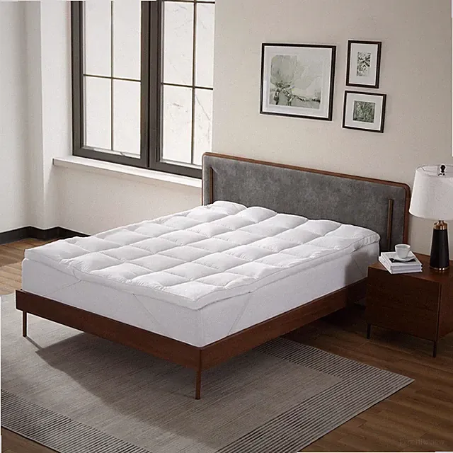 Circles Home Cotton Mattress Topper with Anti-Slip Anchors