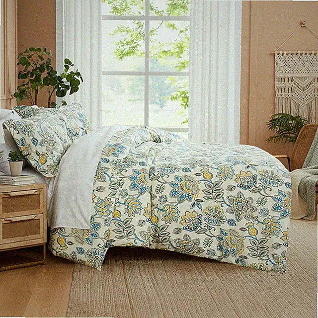 Inc. 3 Piece Full/Queen Size Comforter Set, Down Alternative Floral Bedspre...