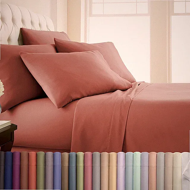 Inc. Premium Collection, 6-Piece Terracotta Sheets Queen Size Bed Set, 16-I...