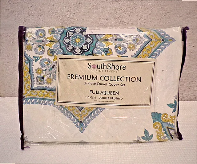 South Shore Fine Living Premium Collection 3 Pices Duvet Cover Set Queen Size