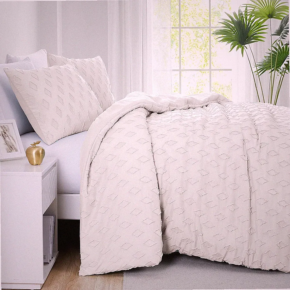 Southshore Fine Living Clipped Jacquard ultra-soft Duvet Cover Set with shams