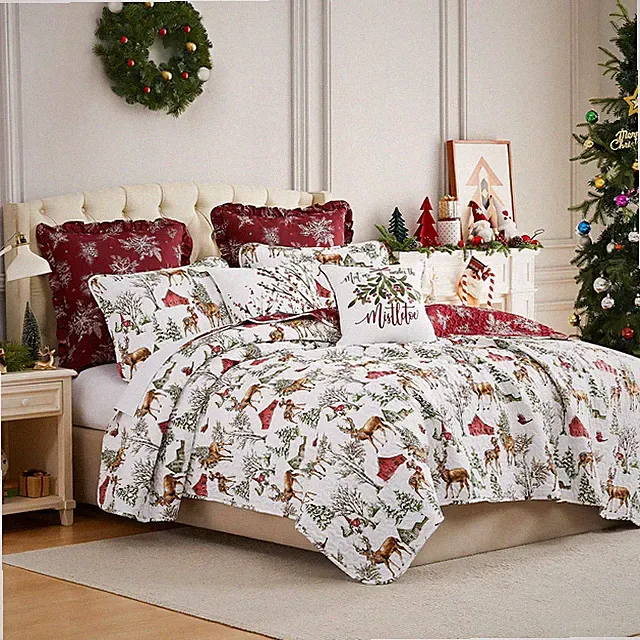 Southshore Fine Living, Inc. Christmas Quilt, King Size, 7-Pc