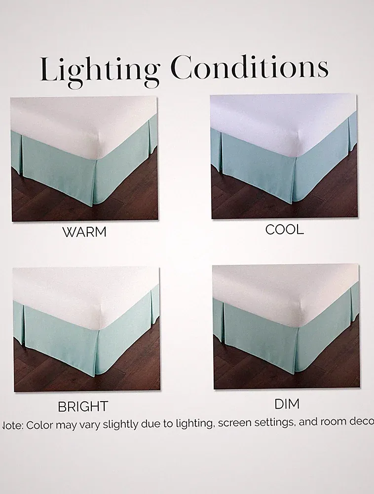 Southshore Fine Living, Inc. Queen Size Bed Skirt, 14-Inch Drop Pleated Sky Blue